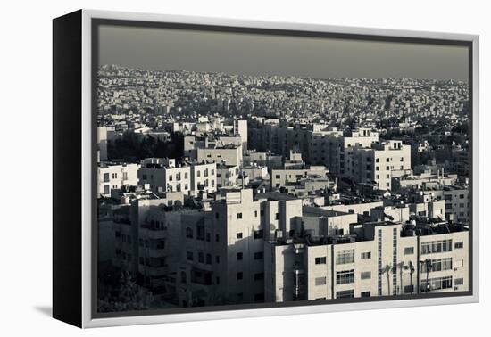 Elevated view of city and Zahran Street from the Fourth Circle at dusk, Amman, Jordan-null-Framed Premier Image Canvas