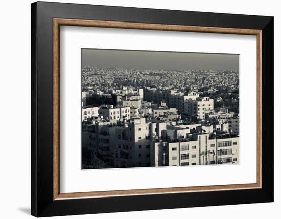 Elevated view of city and Zahran Street from the Fourth Circle at dusk, Amman, Jordan-null-Framed Photographic Print
