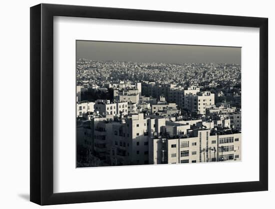 Elevated view of city and Zahran Street from the Fourth Circle at dusk, Amman, Jordan-null-Framed Photographic Print