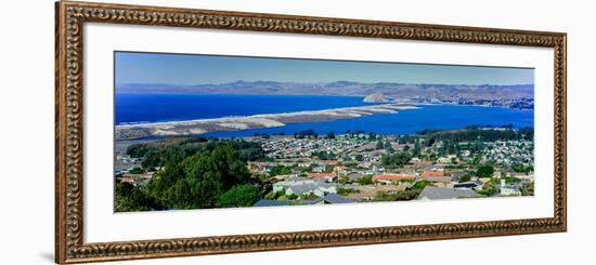 Elevated View of City at Waterfront, Morro Bay, San Luis Obispo County, California, USA-null-Framed Photographic Print