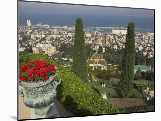 Elevated View of City Including Bahai Shrine and Gardens, Haifa, Israel, Middle East-Eitan Simanor-Mounted Photographic Print