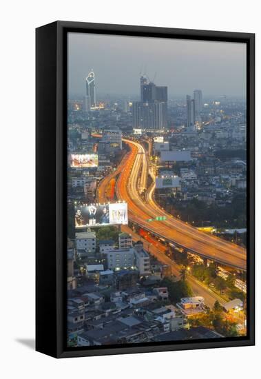 Elevated view of city skyline, Bangkok, Thailand, Southeast Asia, Asia-Frank Fell-Framed Premier Image Canvas