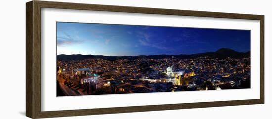 Elevated view of cityscape at sunset, Guanajuato, Mexico-null-Framed Photographic Print