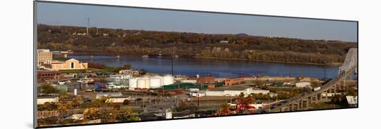 Elevated view of cityscape, Dubuque, Dubuque County, Iowa, USA-null-Mounted Photographic Print