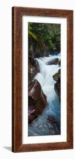 Elevated View of Creek Flowing Through Rocks, Avalanche Creek, Us Glacier National Park-null-Framed Photographic Print