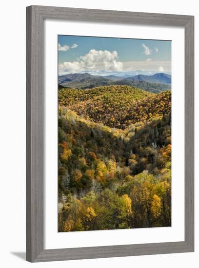 Elevated View of Fall Colors from Grassy Ridge Overlook, North Carolina-Adam Jones-Framed Photographic Print