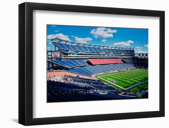 Elevated view of Gillette Stadium, home of Super Bowl champs, New England Patriots, NFL Team, Bo...-null-Framed Photographic Print