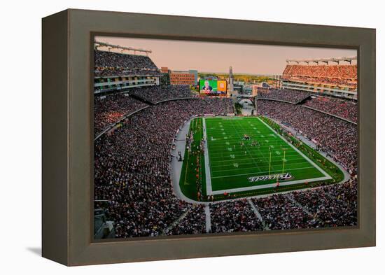 Elevated view of Gillette Stadium, home of Super Bowl champs, New England Patriots, NFL Team pla...-null-Framed Premier Image Canvas