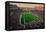 Elevated view of Gillette Stadium, home of Super Bowl champs, New England Patriots, NFL Team pla...-null-Framed Premier Image Canvas