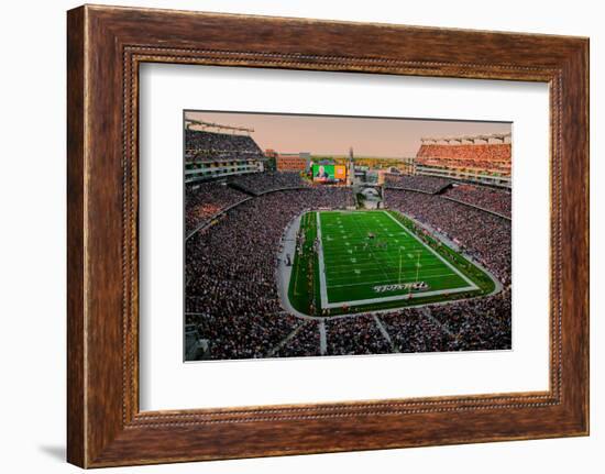 Elevated view of Gillette Stadium, home of Super Bowl champs, New England Patriots, NFL Team pla...-null-Framed Photographic Print