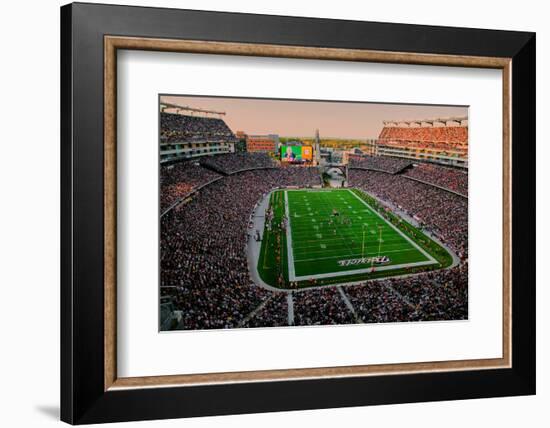 Elevated view of Gillette Stadium, home of Super Bowl champs, New England Patriots, NFL Team pla...-null-Framed Photographic Print