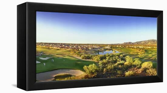 Elevated view of golf course, Sun City, Tucson, Arizona, USA-Panoramic Images-Framed Premier Image Canvas