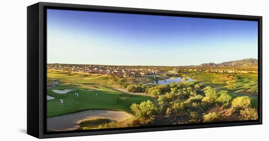 Elevated view of golf course, Sun City, Tucson, Arizona, USA-Panoramic Images-Framed Premier Image Canvas