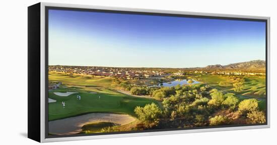 Elevated view of golf course, Sun City, Tucson, Arizona, USA-Panoramic Images-Framed Premier Image Canvas