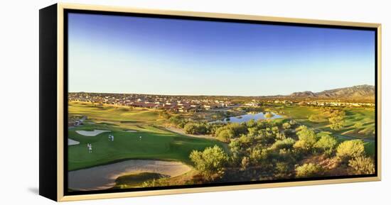 Elevated view of golf course, Sun City, Tucson, Arizona, USA-Panoramic Images-Framed Premier Image Canvas