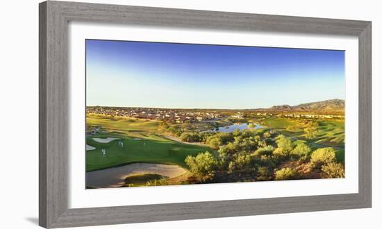 Elevated view of golf course, Sun City, Tucson, Arizona, USA-Panoramic Images-Framed Photographic Print