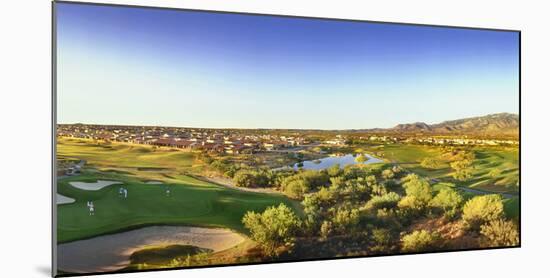 Elevated view of golf course, Sun City, Tucson, Arizona, USA-Panoramic Images-Mounted Photographic Print