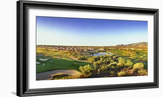 Elevated view of golf course, Sun City, Tucson, Arizona, USA-Panoramic Images-Framed Photographic Print