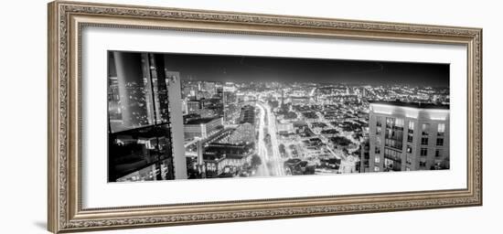 Elevated view of illuminated city, Baltimore, Maryland, USA-null-Framed Photographic Print