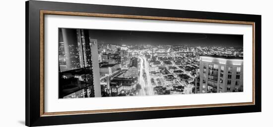 Elevated view of illuminated city, Baltimore, Maryland, USA-null-Framed Photographic Print