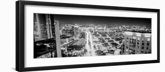 Elevated view of illuminated city, Baltimore, Maryland, USA-null-Framed Photographic Print