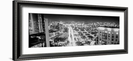 Elevated view of illuminated city, Baltimore, Maryland, USA-null-Framed Photographic Print