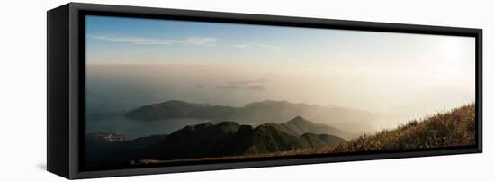 Elevated View of Islands in a River, Lantau, Hong Kong, China-null-Framed Premier Image Canvas