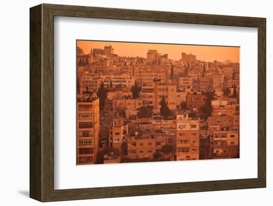 Elevated view of Jebel Amman area at dawn, Amman, Jordan-null-Framed Photographic Print