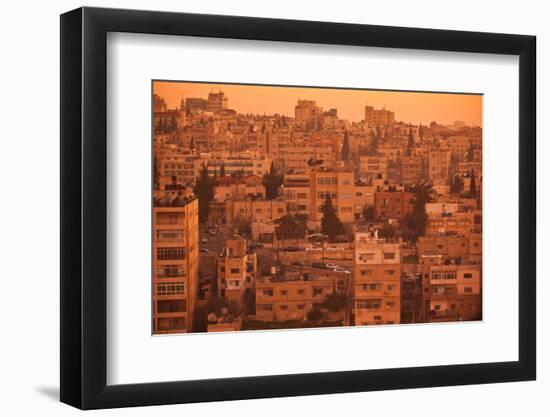 Elevated view of Jebel Amman area at dawn, Amman, Jordan-null-Framed Photographic Print