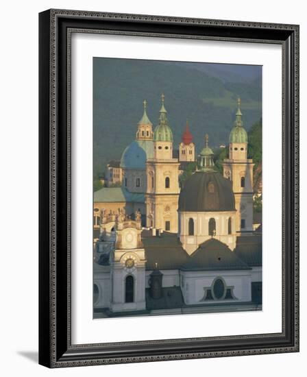 Elevated View of Kollegienkirche and Cathedral Domes, Salzburg, Unesco World Heritage Site, Austria-Gavin Hellier-Framed Photographic Print