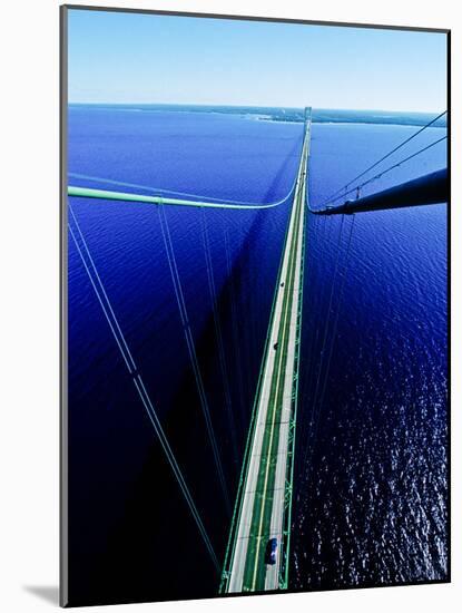 Elevated view of Mackinac Bridge, Mackinac, Michigan, USA-null-Mounted Photographic Print