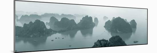 Elevated view of misty Ha Long Bay, Quang Ninh Province, Vietnam-null-Mounted Photographic Print