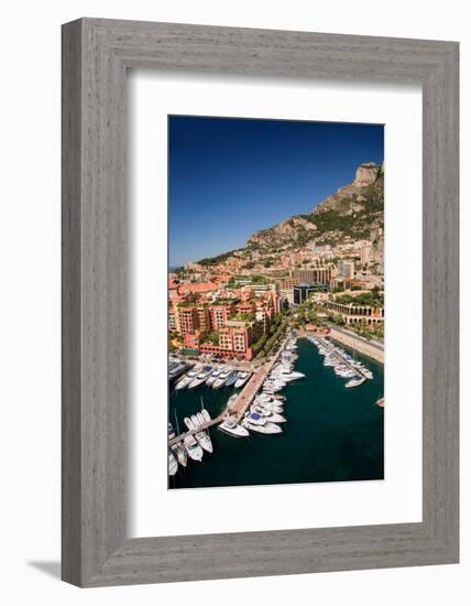 Elevated view of Monte-Carlo and harbor in the Principality of Monaco, Western Europe on the Med...-null-Framed Photographic Print