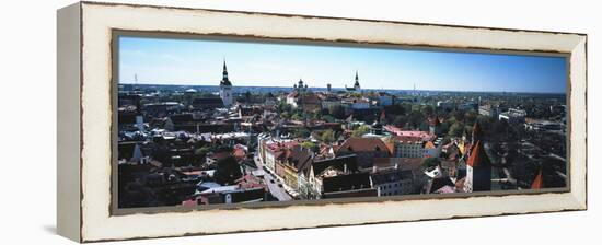 Elevated view of Old town, Tallinn, Estonia-null-Framed Premier Image Canvas