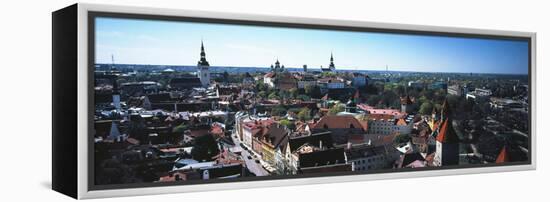 Elevated view of Old town, Tallinn, Estonia-null-Framed Premier Image Canvas