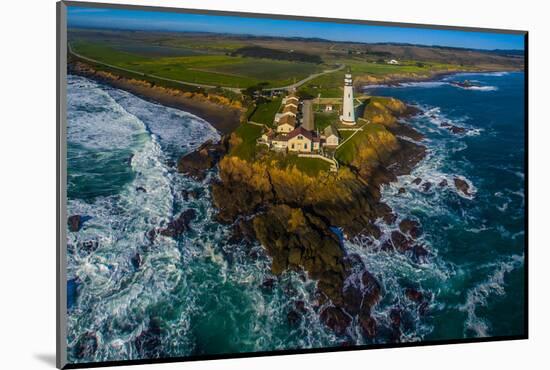 Elevated view of Pigeon Point Lighthouse, Pescadero, California, USA-null-Mounted Photographic Print