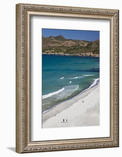 Elevated View of Plage De Ostriconi, Le Nebbio, Corsica, France-Walter Bibikow-Framed Photographic Print