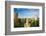 Elevated view of Saint Louis Historical Old Courthouse and Gateway Arch on Mississippi River, St...-null-Framed Photographic Print