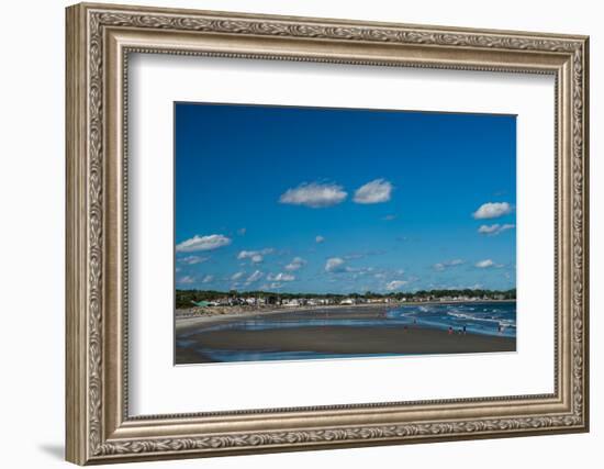 Elevated view of Sawyers Beach, Rye, Rockingham County, New Hampshire, USA-null-Framed Photographic Print