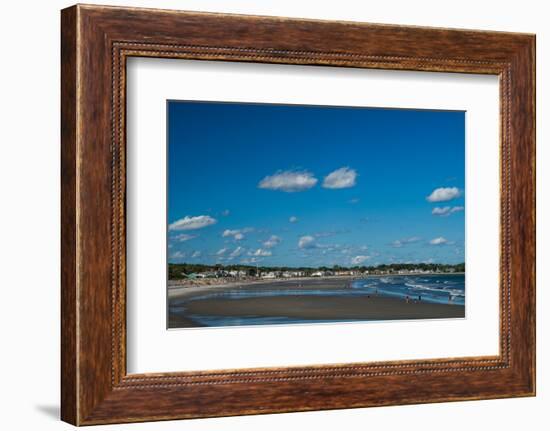 Elevated view of Sawyers Beach, Rye, Rockingham County, New Hampshire, USA-null-Framed Photographic Print