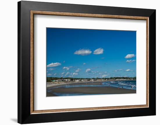 Elevated view of Sawyers Beach, Rye, Rockingham County, New Hampshire, USA-null-Framed Photographic Print