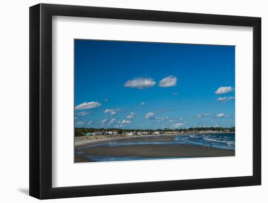 Elevated view of Sawyers Beach, Rye, Rockingham County, New Hampshire, USA-null-Framed Photographic Print