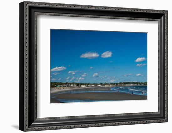 Elevated view of Sawyers Beach, Rye, Rockingham County, New Hampshire, USA-null-Framed Photographic Print