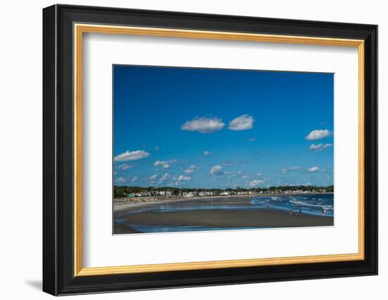 Elevated view of Sawyers Beach, Rye, Rockingham County, New Hampshire, USA-null-Framed Photographic Print