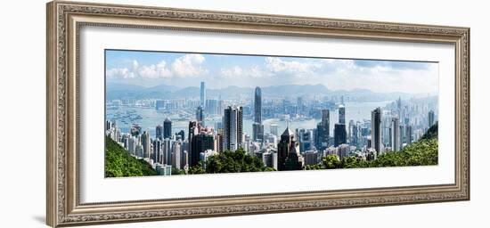 Elevated View of Skylines, Hong Kong, China-null-Framed Photographic Print