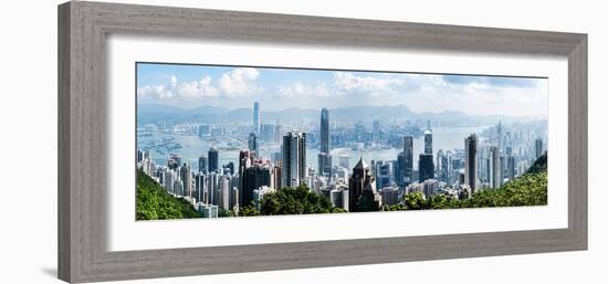 Elevated View of Skylines, Hong Kong, China-null-Framed Photographic Print