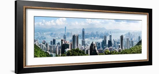 Elevated View of Skylines, Hong Kong, China-null-Framed Photographic Print