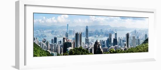 Elevated View of Skylines, Hong Kong, China-null-Framed Photographic Print