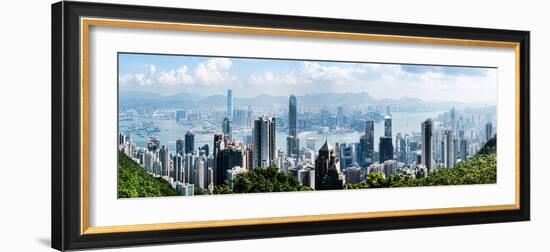 Elevated View of Skylines, Hong Kong, China-null-Framed Photographic Print