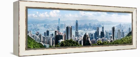 Elevated View of Skylines, Hong Kong, China-null-Framed Premier Image Canvas